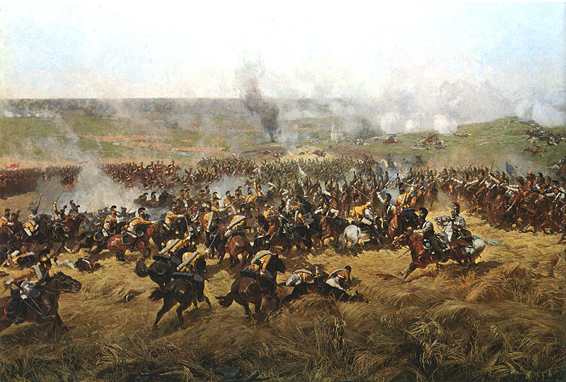 Cavalry Combat in Rye (Borodino Panorama) by Franz Roubaud