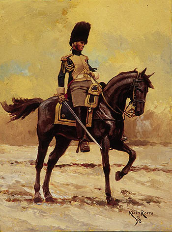 Officier des Grenadiers  Cheval. Original artwork by Keith Rocco, www.keithrocco.com