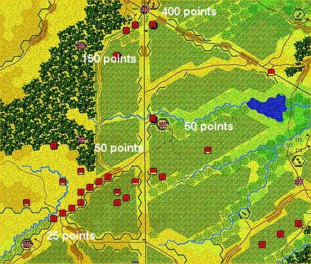 Victory point hexes
