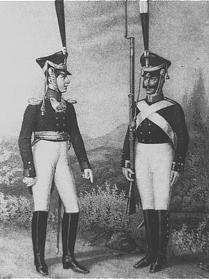 Grenadier officer and NCO, 1812