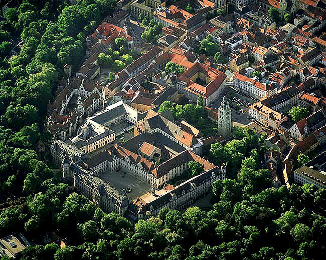 Aerial view of Schloss von Thurn und Taxis, Regensburg