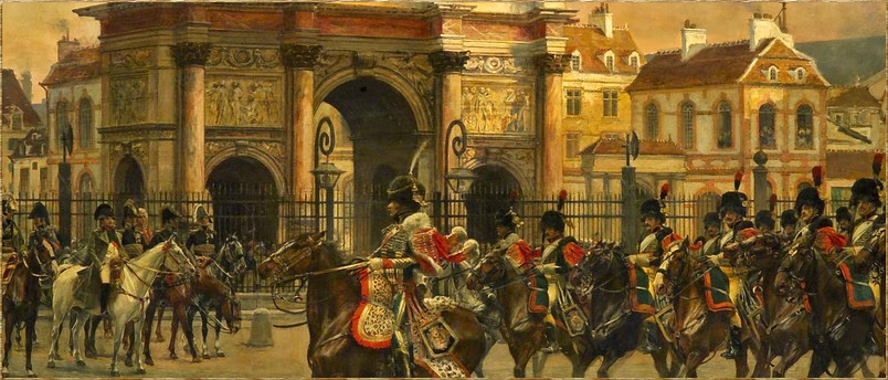 Parade des Chasseurs à Cheval de la Garde impériale au Palais des Tuileries - François Flameng