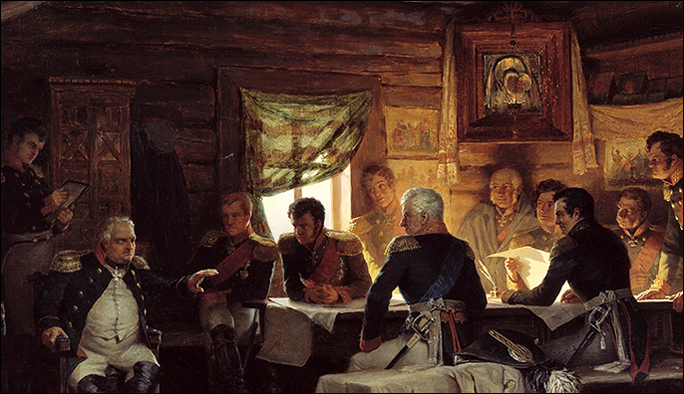 Kutuzov at the Council of Fili by Aleksey Kivshenko