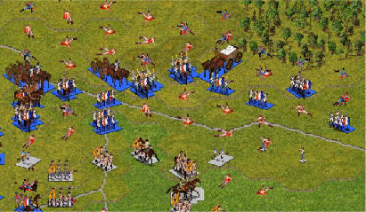 Friant and Morand gain the clear ground south of the village.