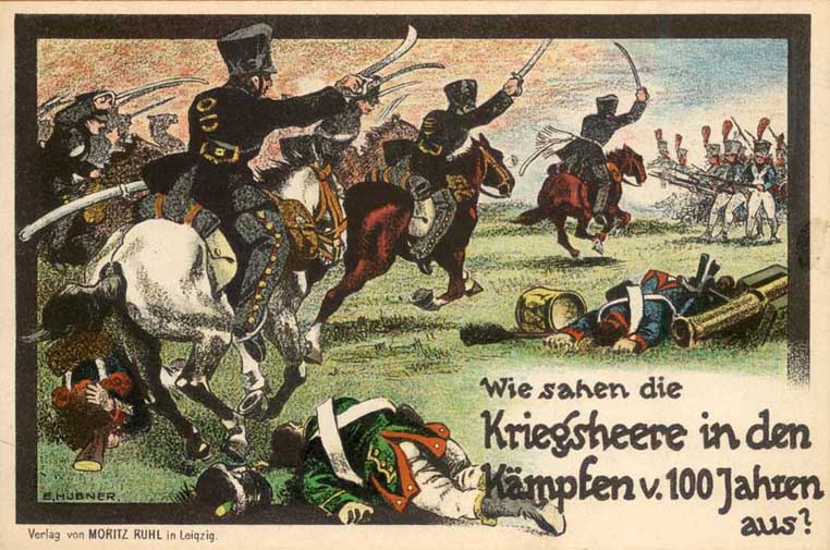 Prussian Cavalry Charging French Infantry
