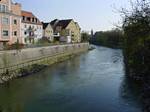 North branch of the Isar River, looking southwest from bridge